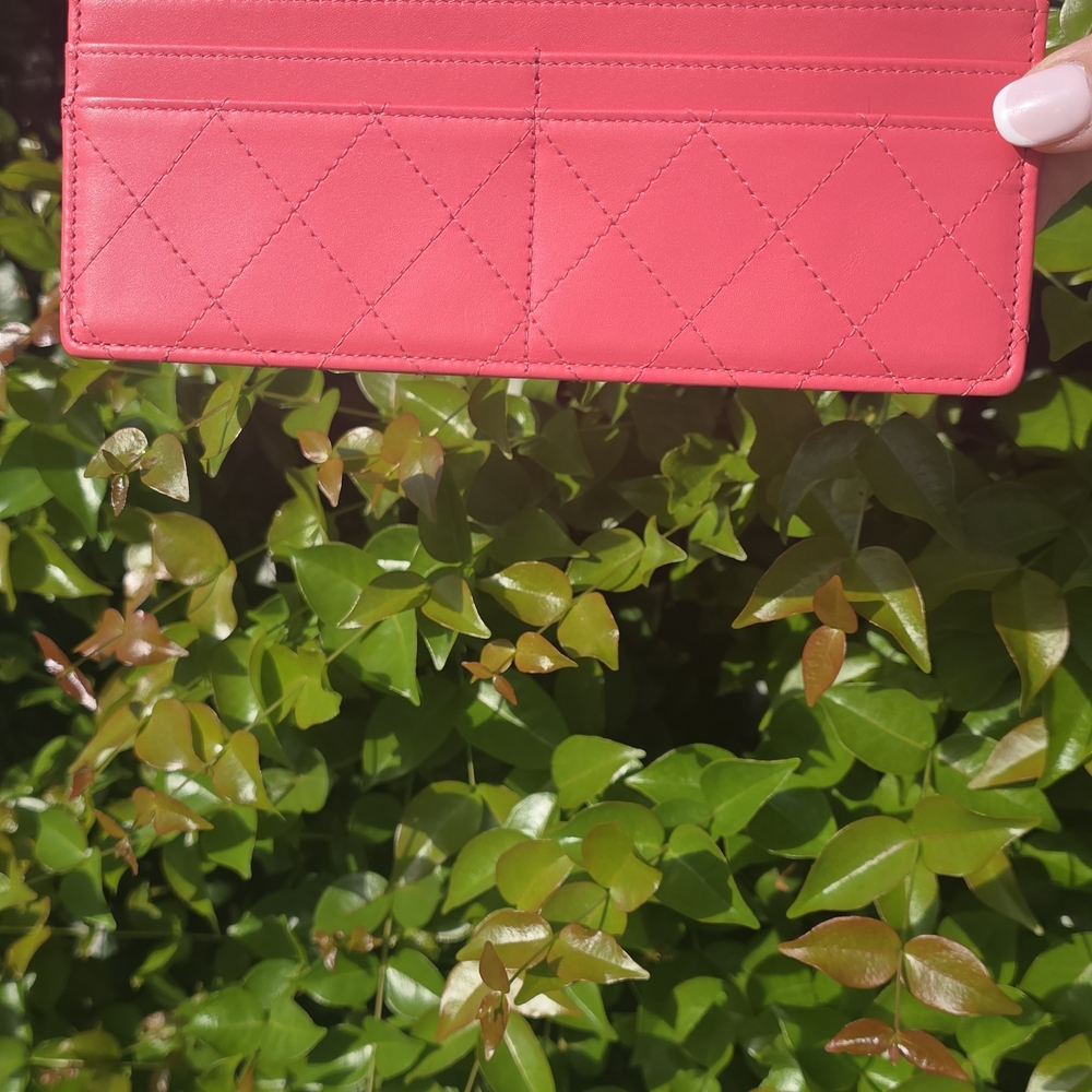 CHANEL 6 CARD large rectangular BAG INSERT CORAL … - image 2